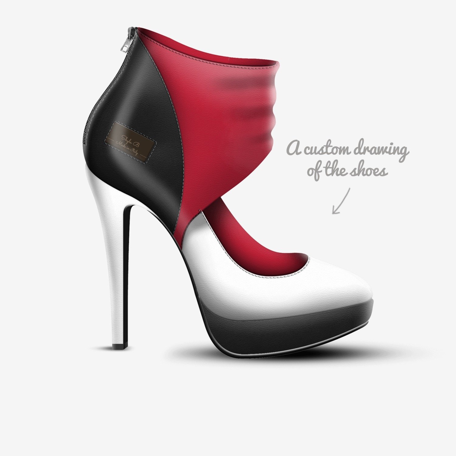 Shyla B custom made in Italy shoes by Shyla Chism | Sketch view