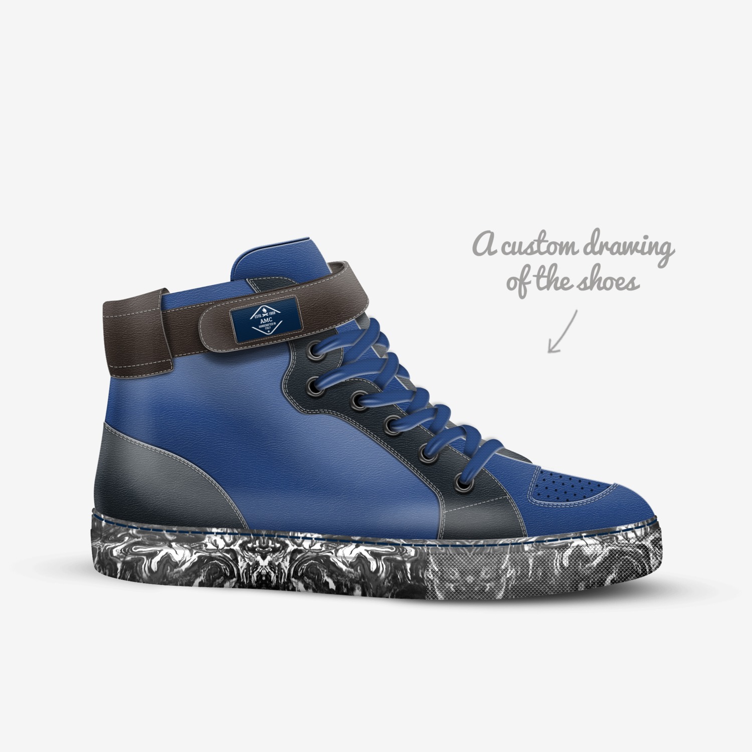 AMC custom made in Italy shoes by Ang Mingcong | Sketch view