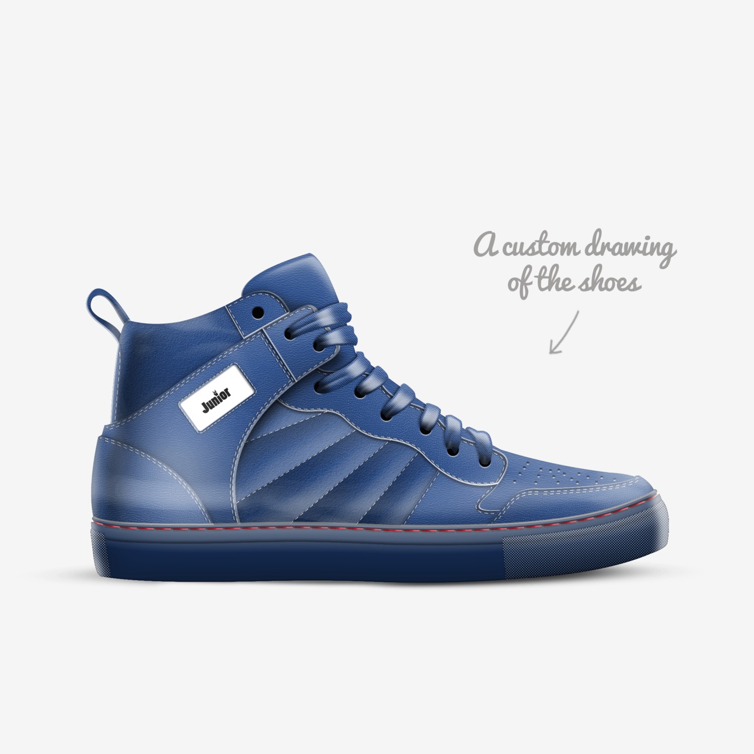 junior custom made in Italy shoes by King Junior | Sketch view