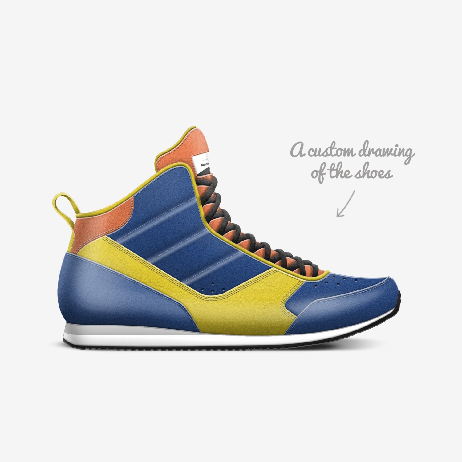 basketball custom made in Italy shoes by Jaden Hope Miner | Sketch view