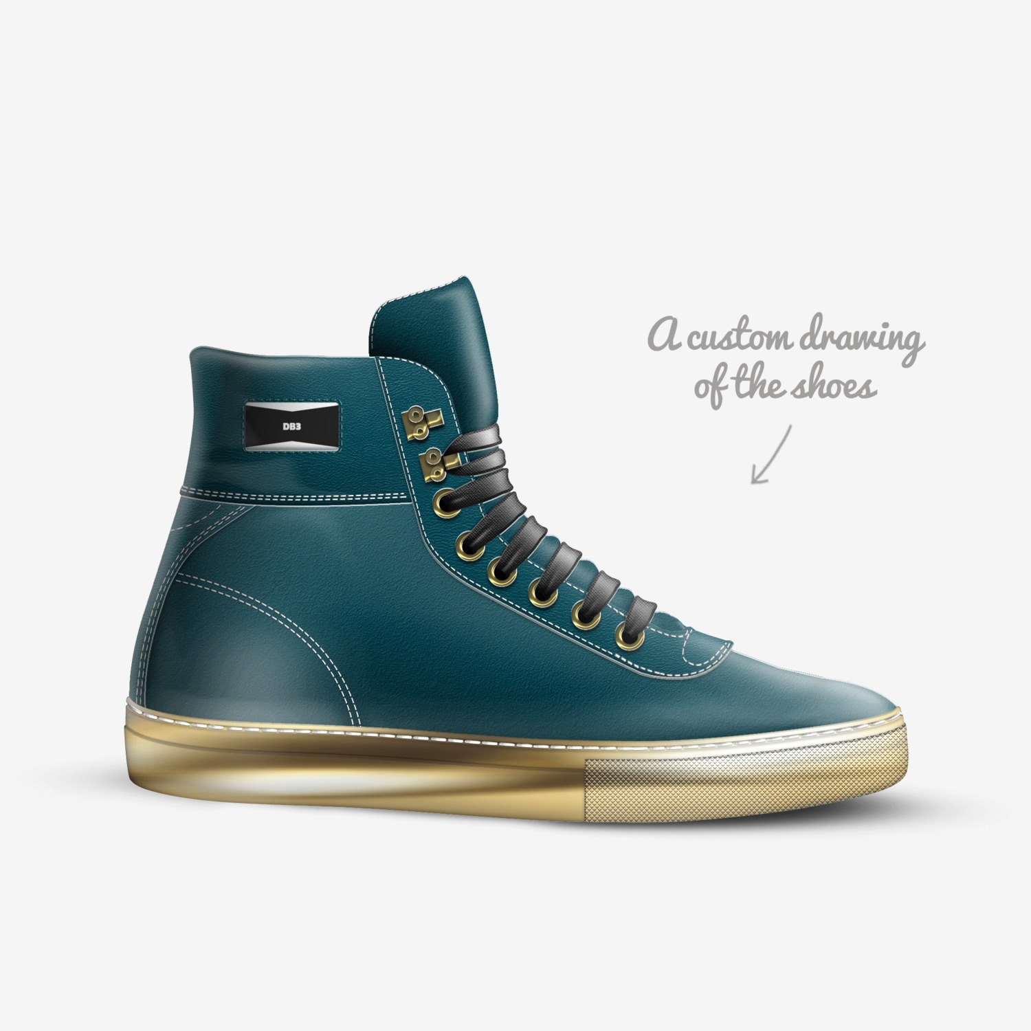 DB3 custom made in Italy shoes by Debonair Jones | Sketch view