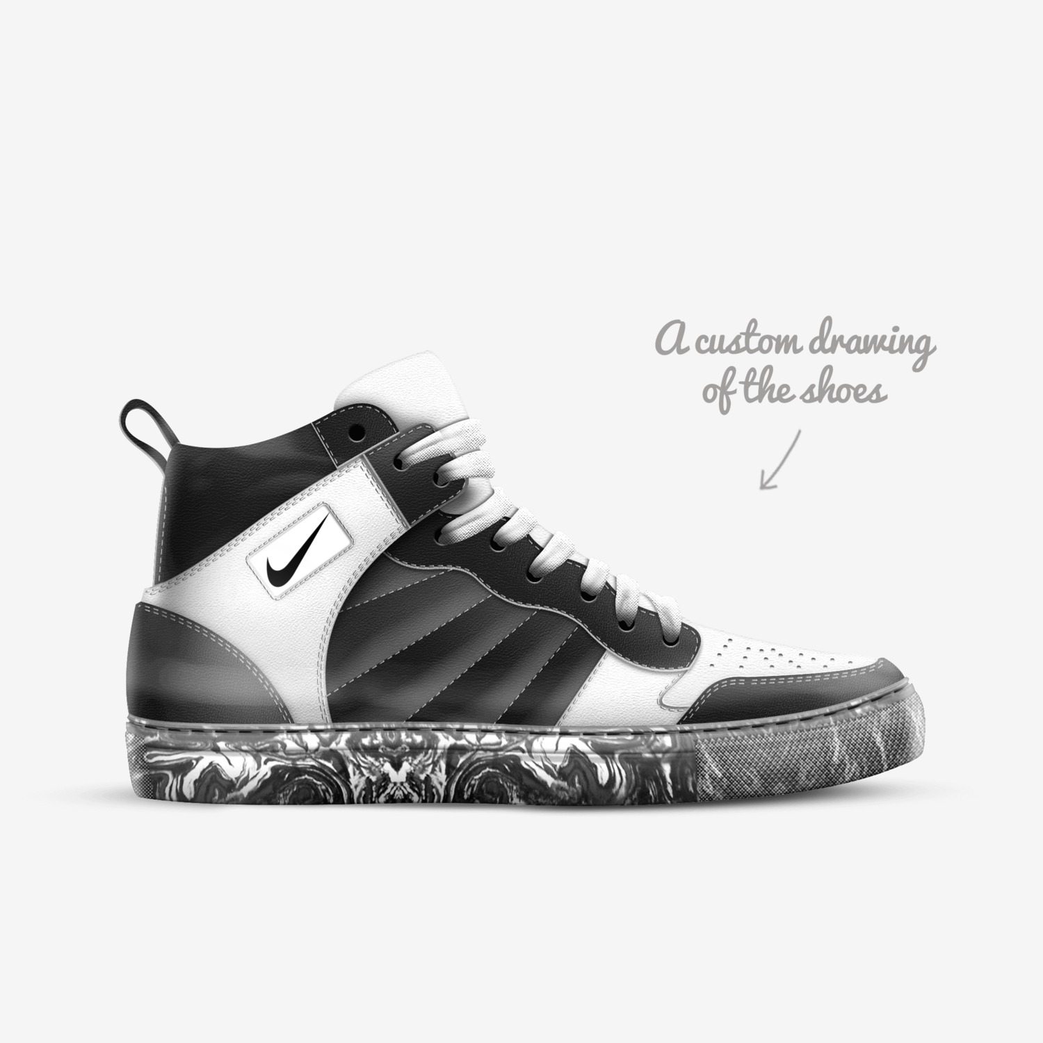 hackers custom made in Italy shoes by Adam | Sketch view