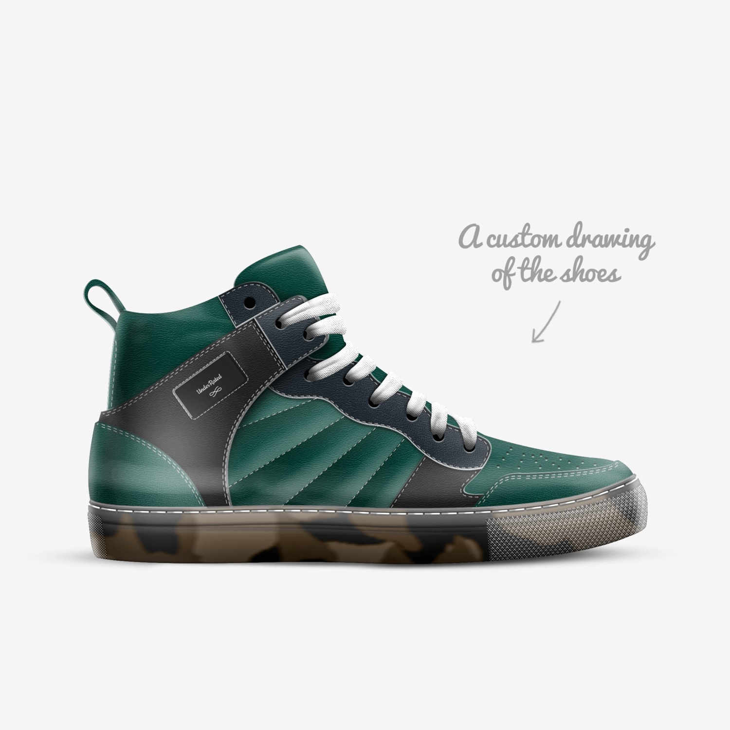 UnderRated  custom made in Italy shoes by Underrated Denim | Sketch view
