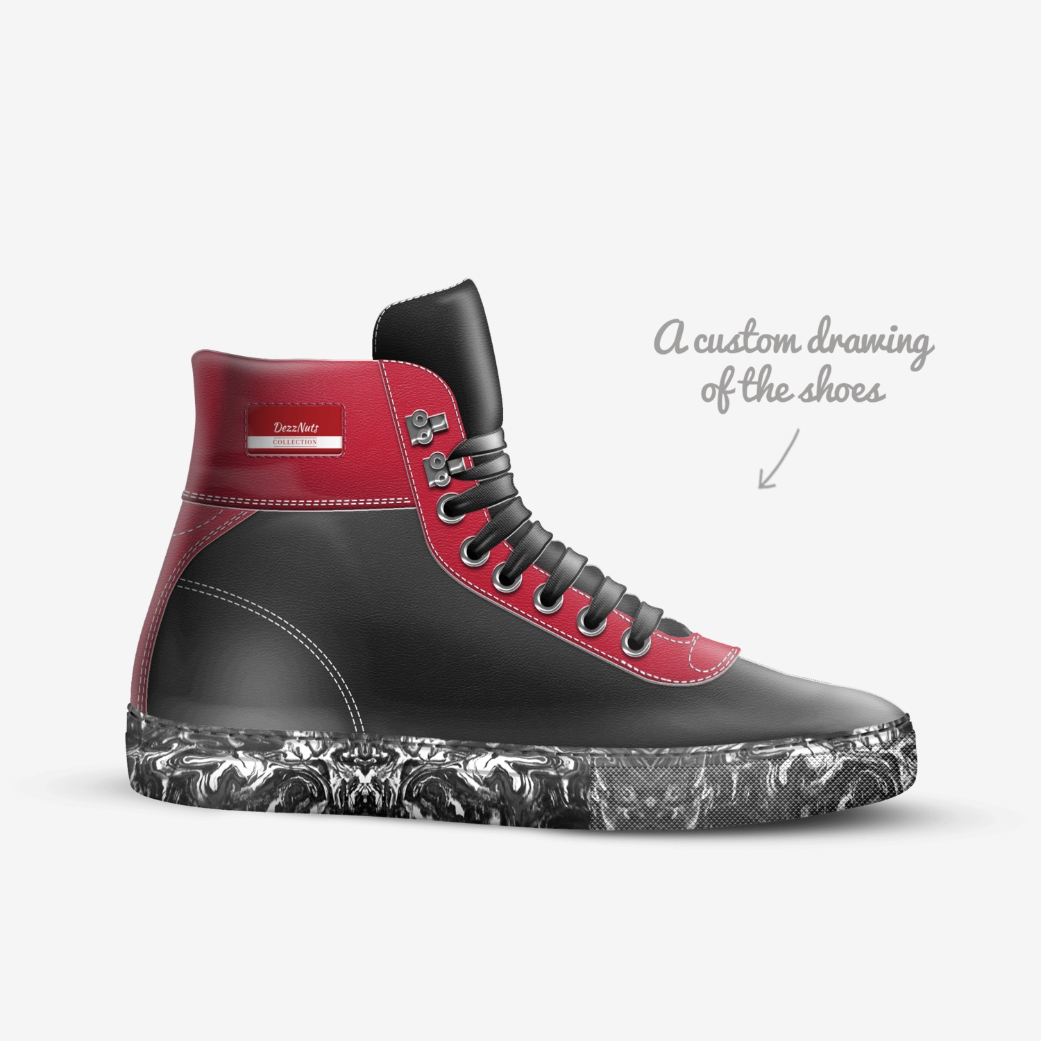 DezzNuts custom made in Italy shoes by Alan Bruno | Sketch view