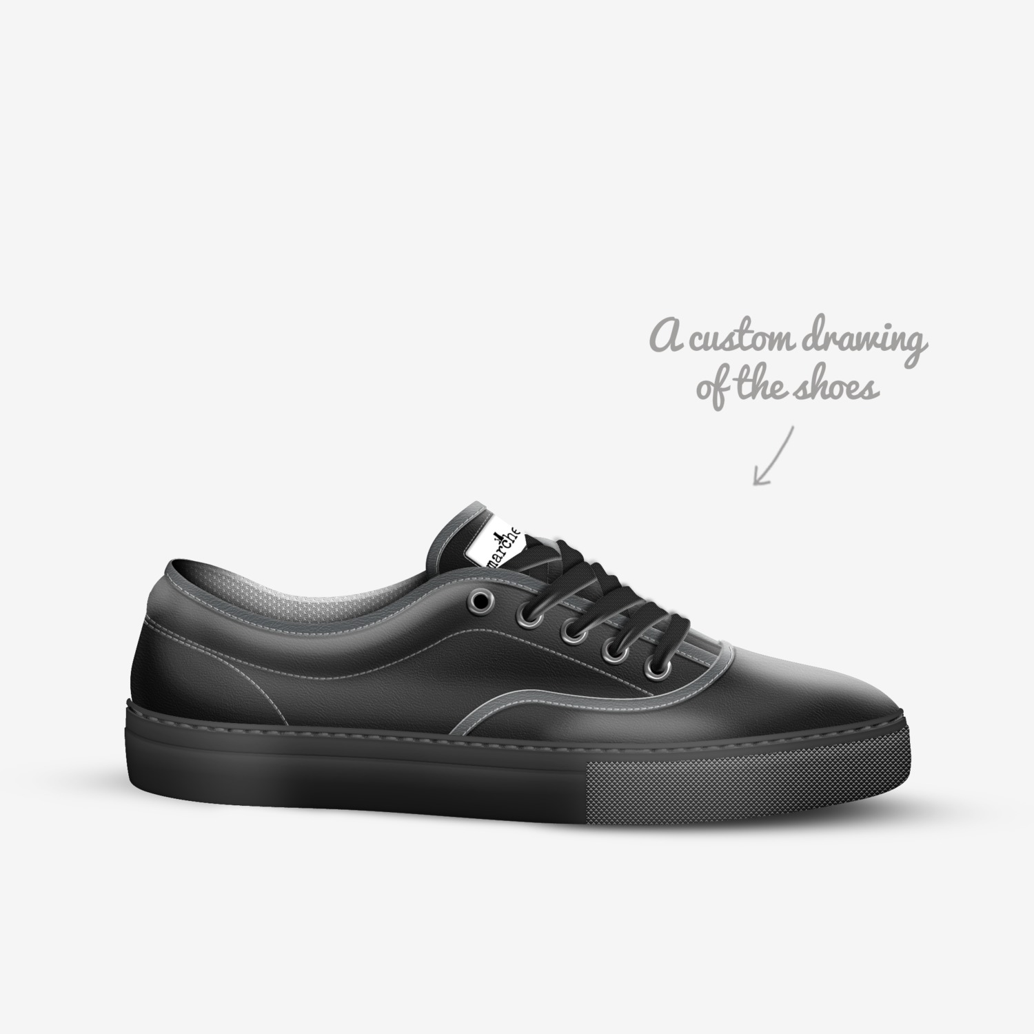 marcher custom made in Italy shoes by Lolly Gobble Bliss-bomb | Sketch view