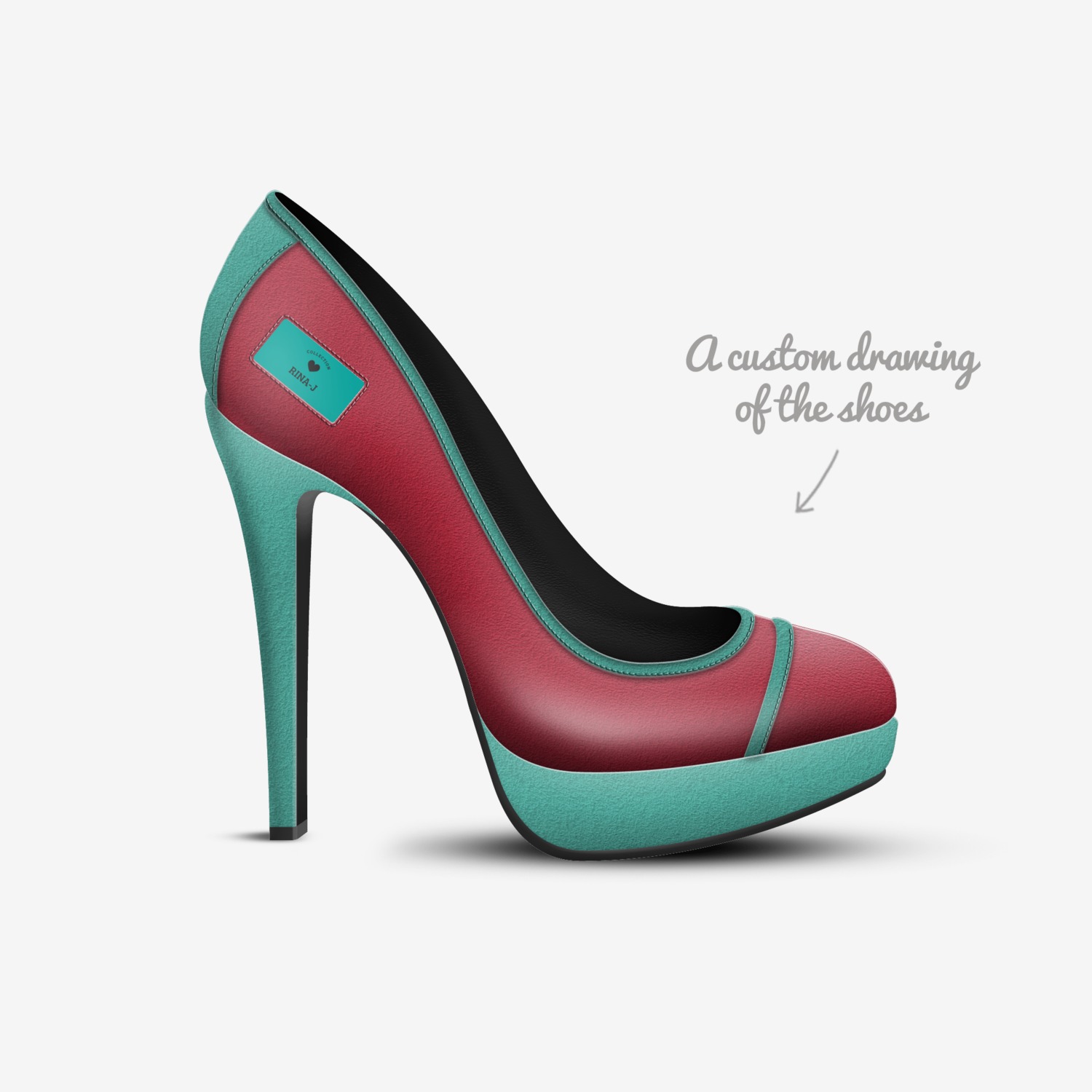 RINA-J custom made in Italy shoes by ♡rina-j Designs♡ | Sketch view