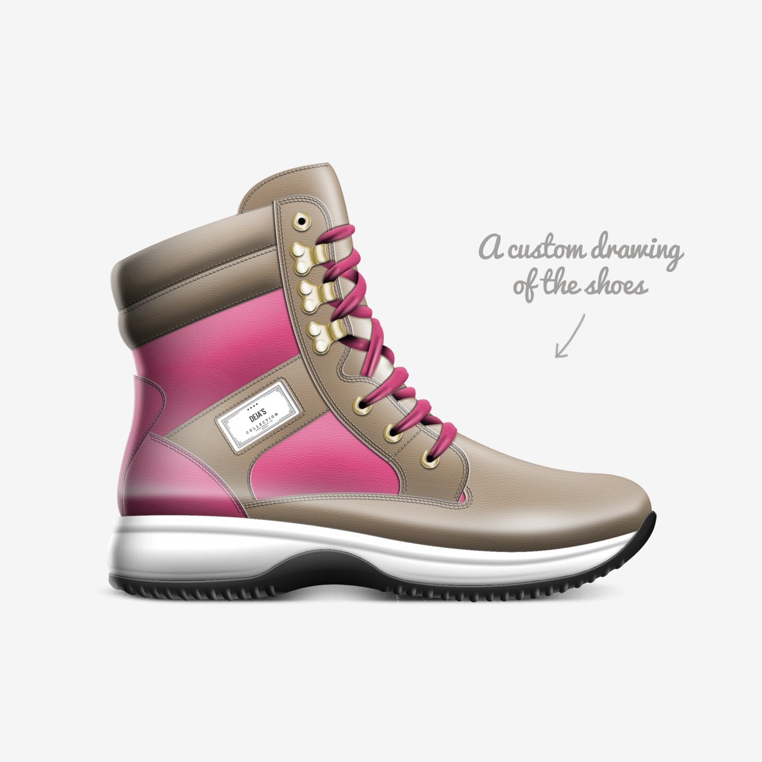 DEJA'S custom made in Italy shoes by Janiah Young | Sketch view