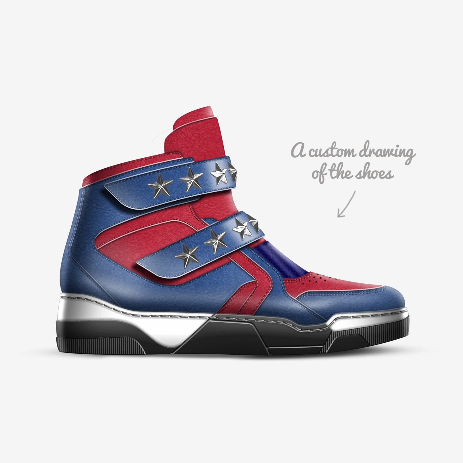Civil War custom made in Italy shoes by Pat Marino | Sketch view
