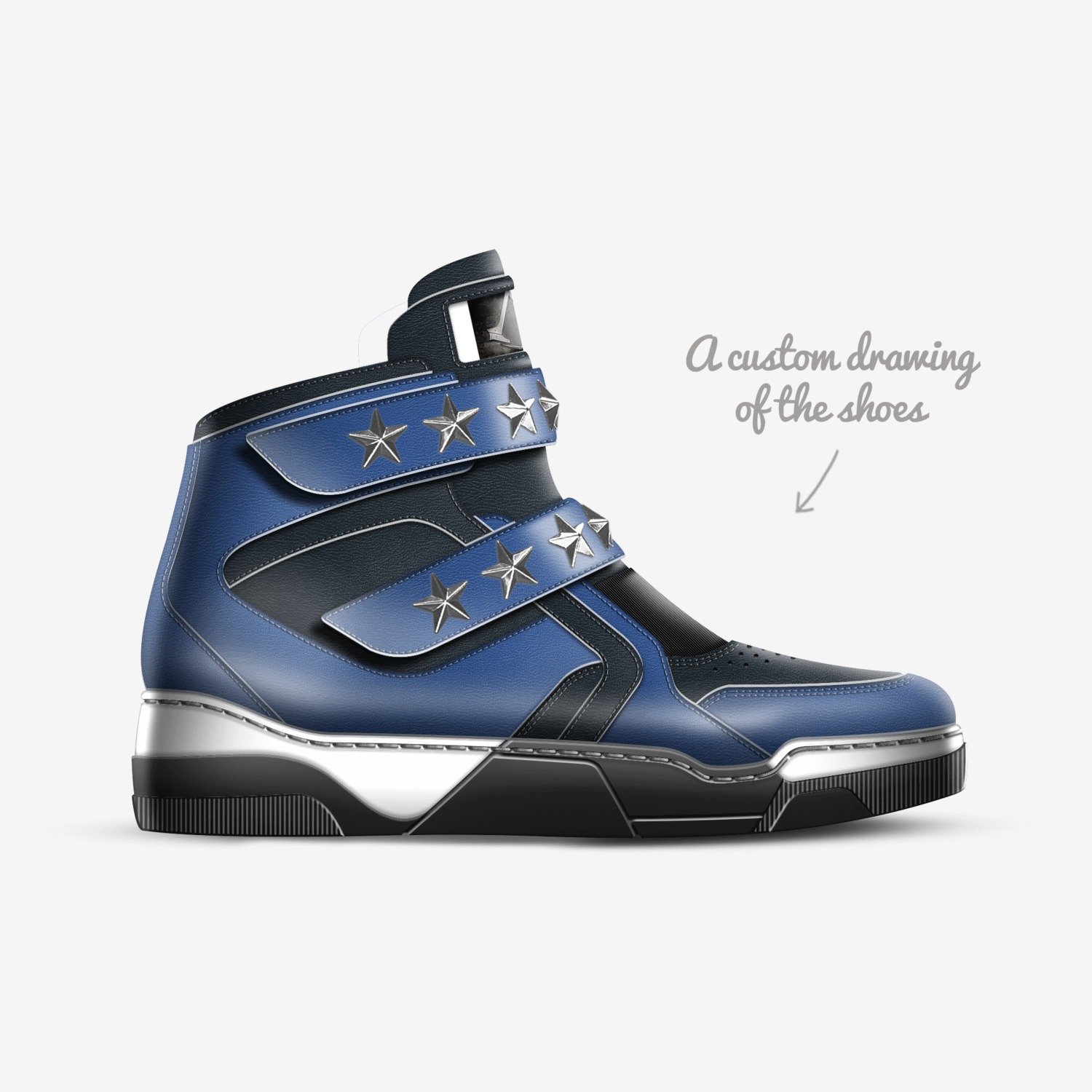 Razors custom made in Italy shoes by Mahlyk Woodfolk | Sketch view