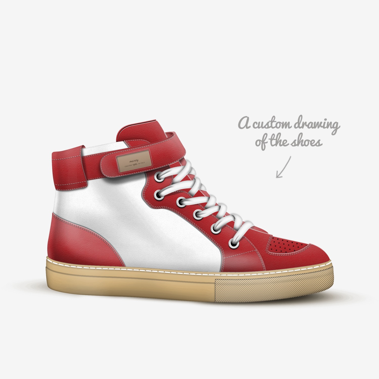 maxey custom made in Italy shoes by Chaz | Sketch view