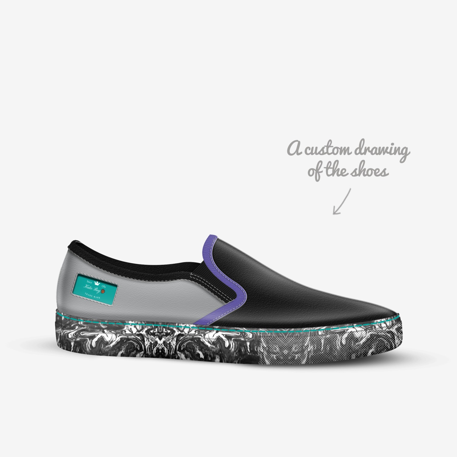 Katie Bug🐞 custom made in Italy shoes by Kimi Kagin | Sketch view