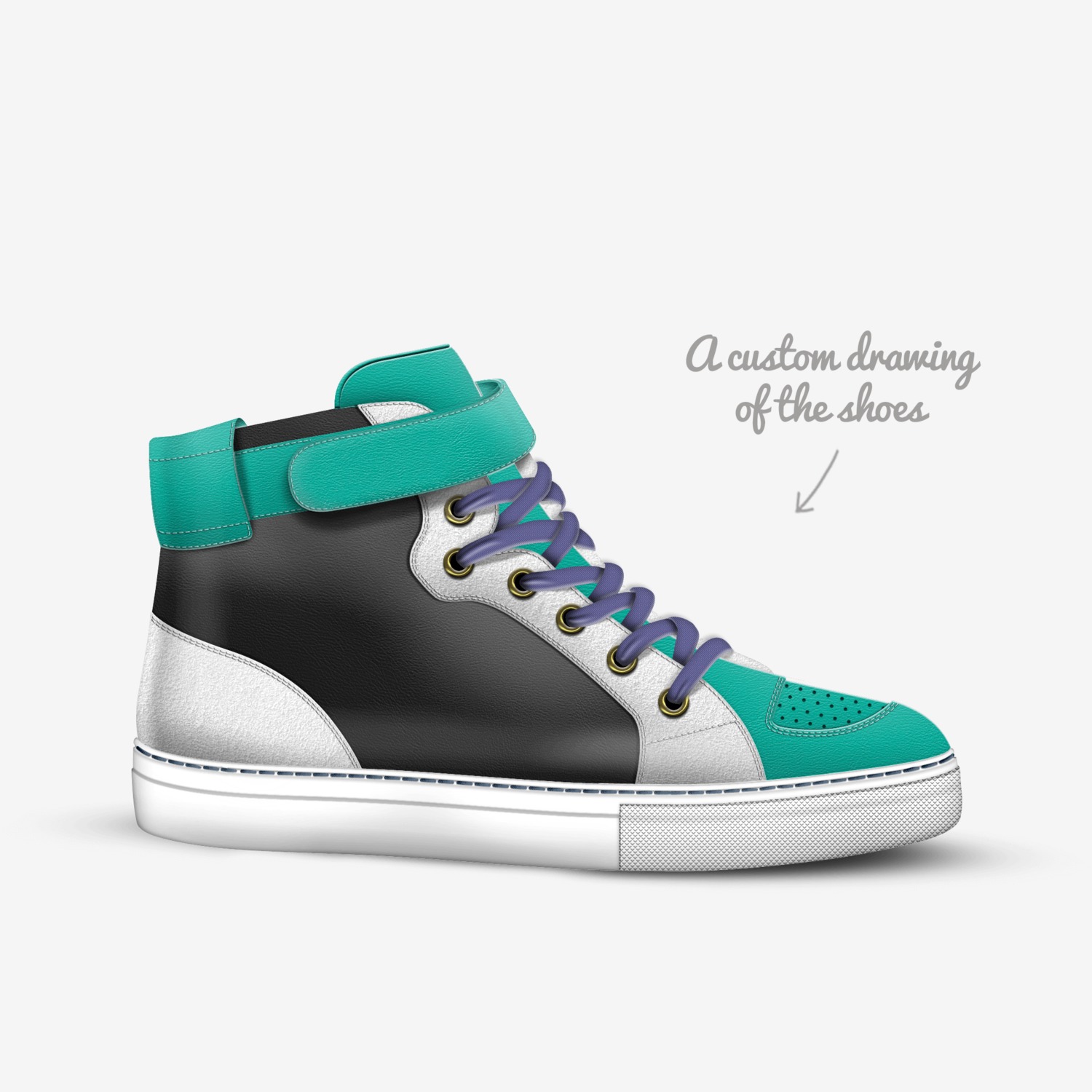 Peww custom made in Italy shoes by Breanna Pew | Sketch view