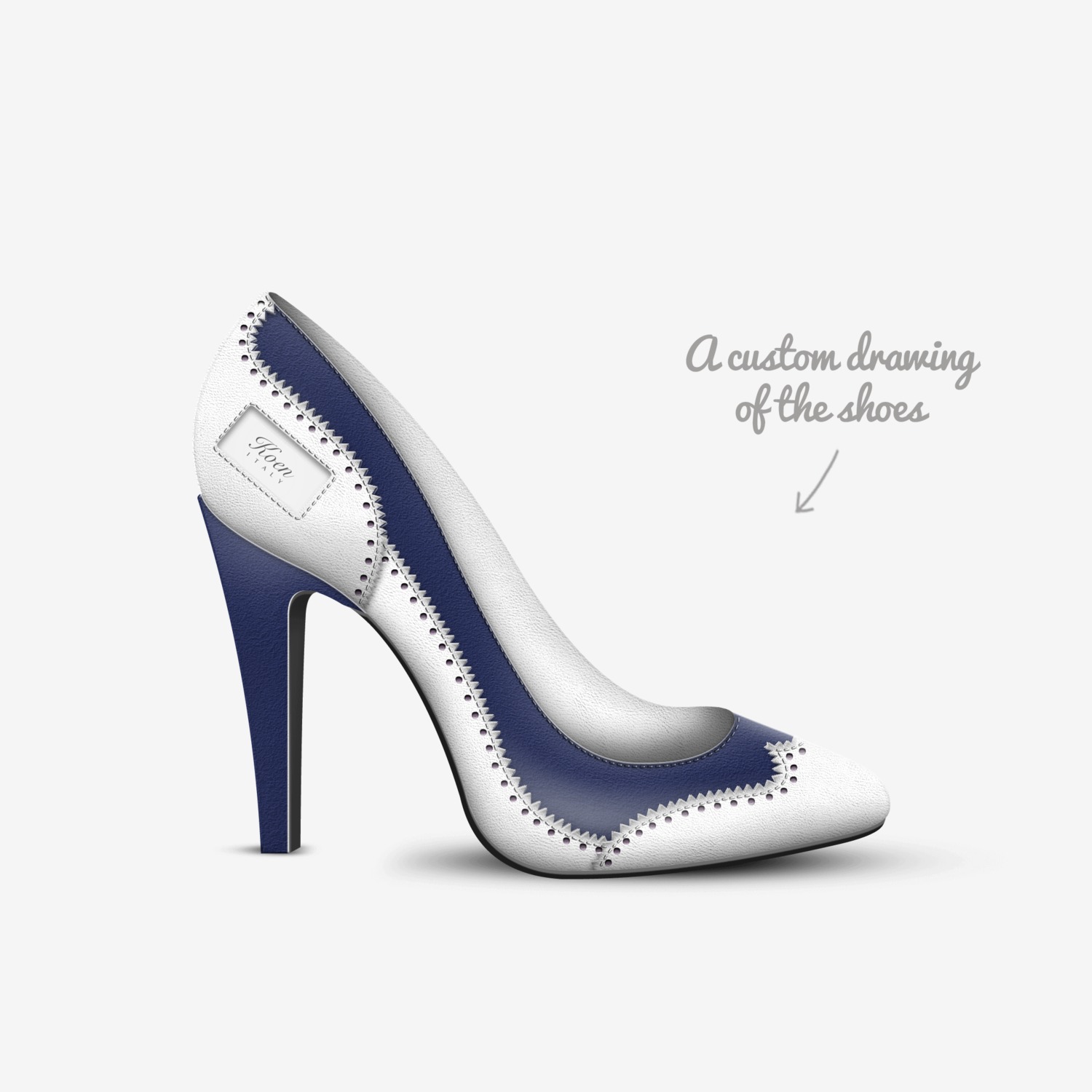 Lisbon custom made in Italy shoes by Marina Gutiérrez del Olmo | Sketch view