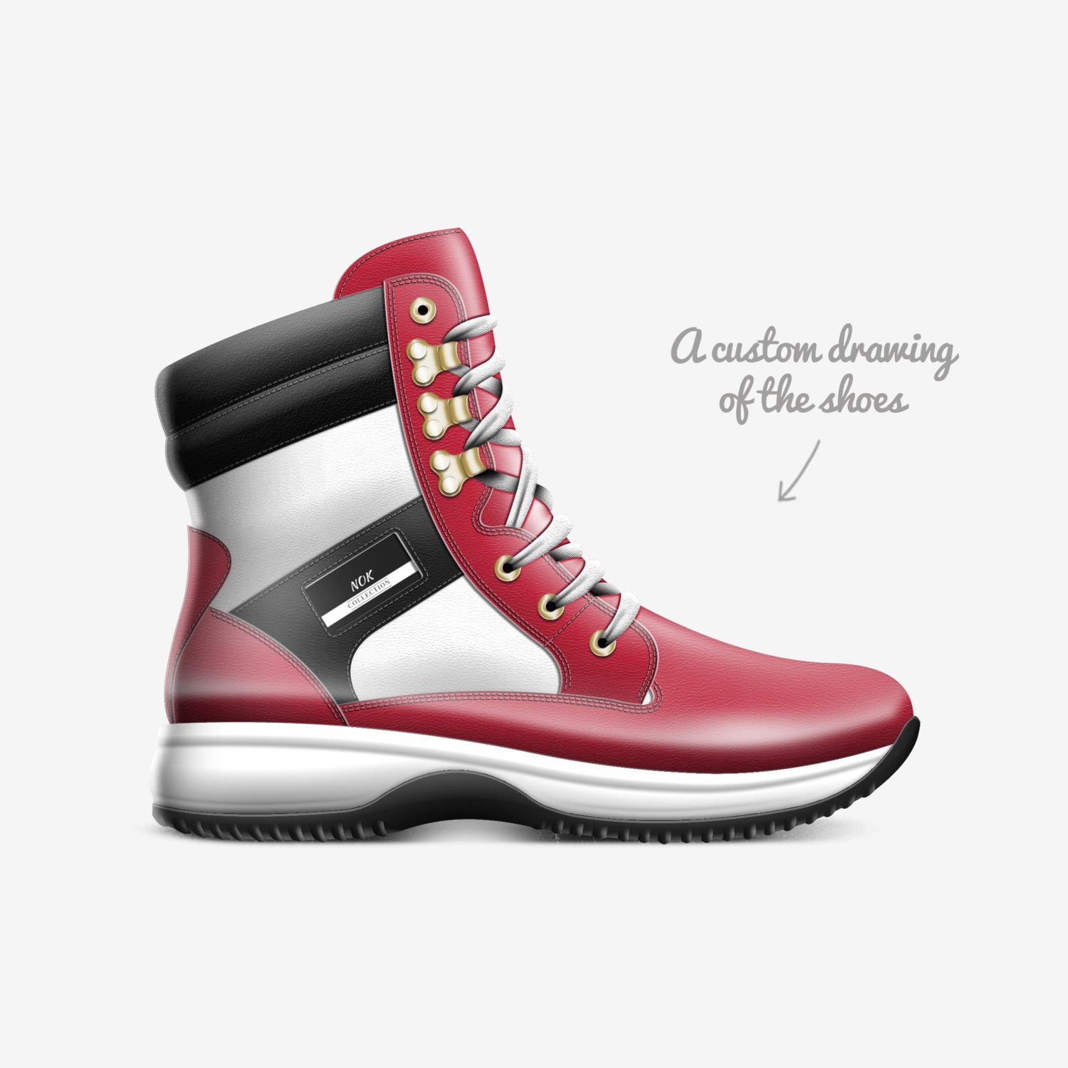 NOK custom made in Italy shoes by Nation Of Kingz | Sketch view