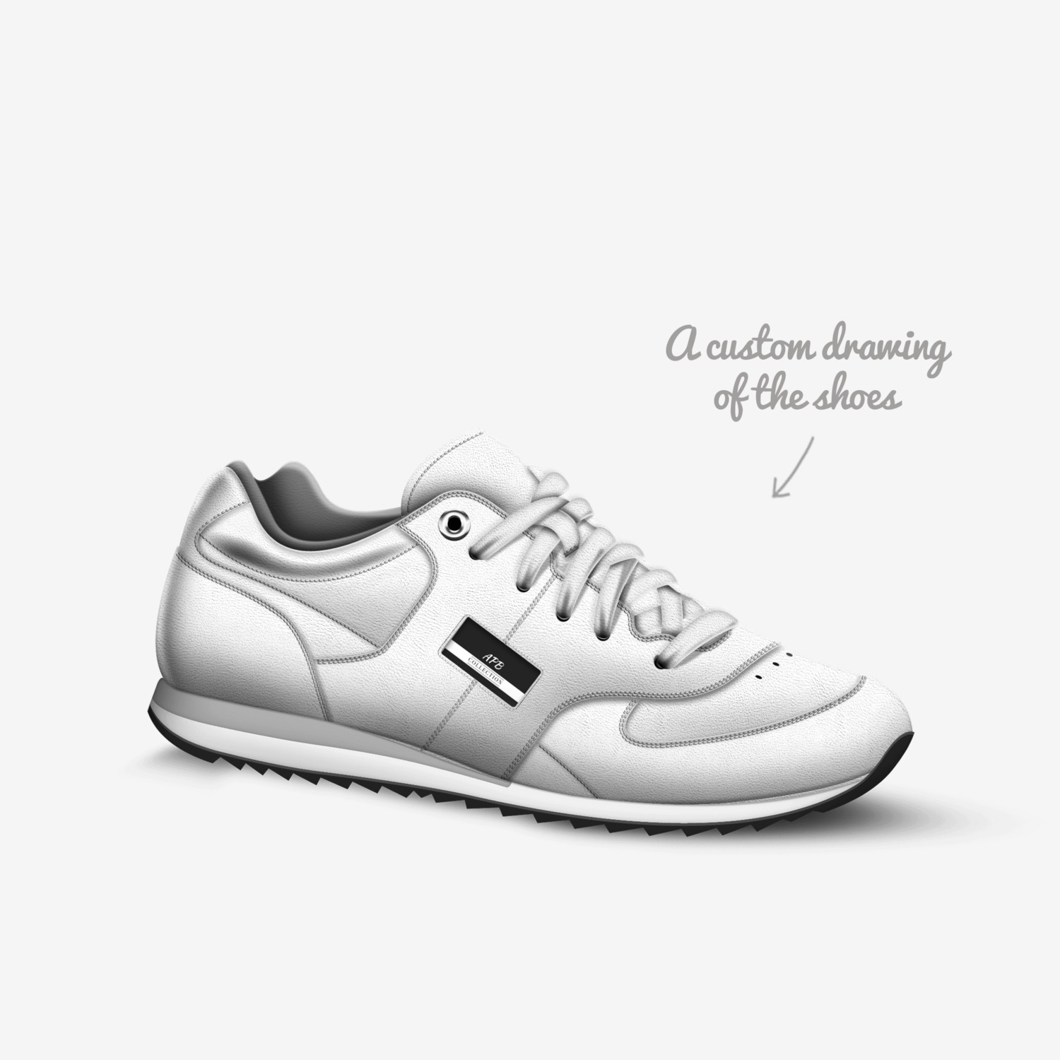APB custom made in Italy shoes by Shooter Jhon | Sketch view