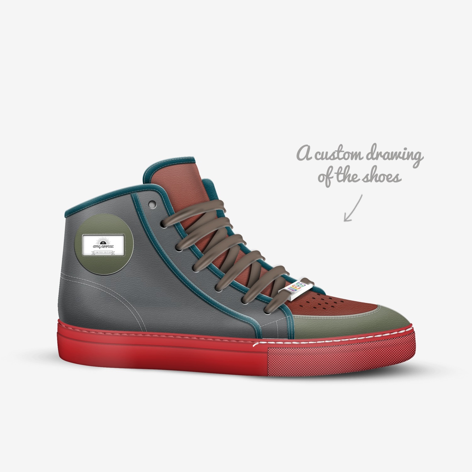 Captain Planet's custom made in Italy shoes by Darrell Dargan | Sketch view