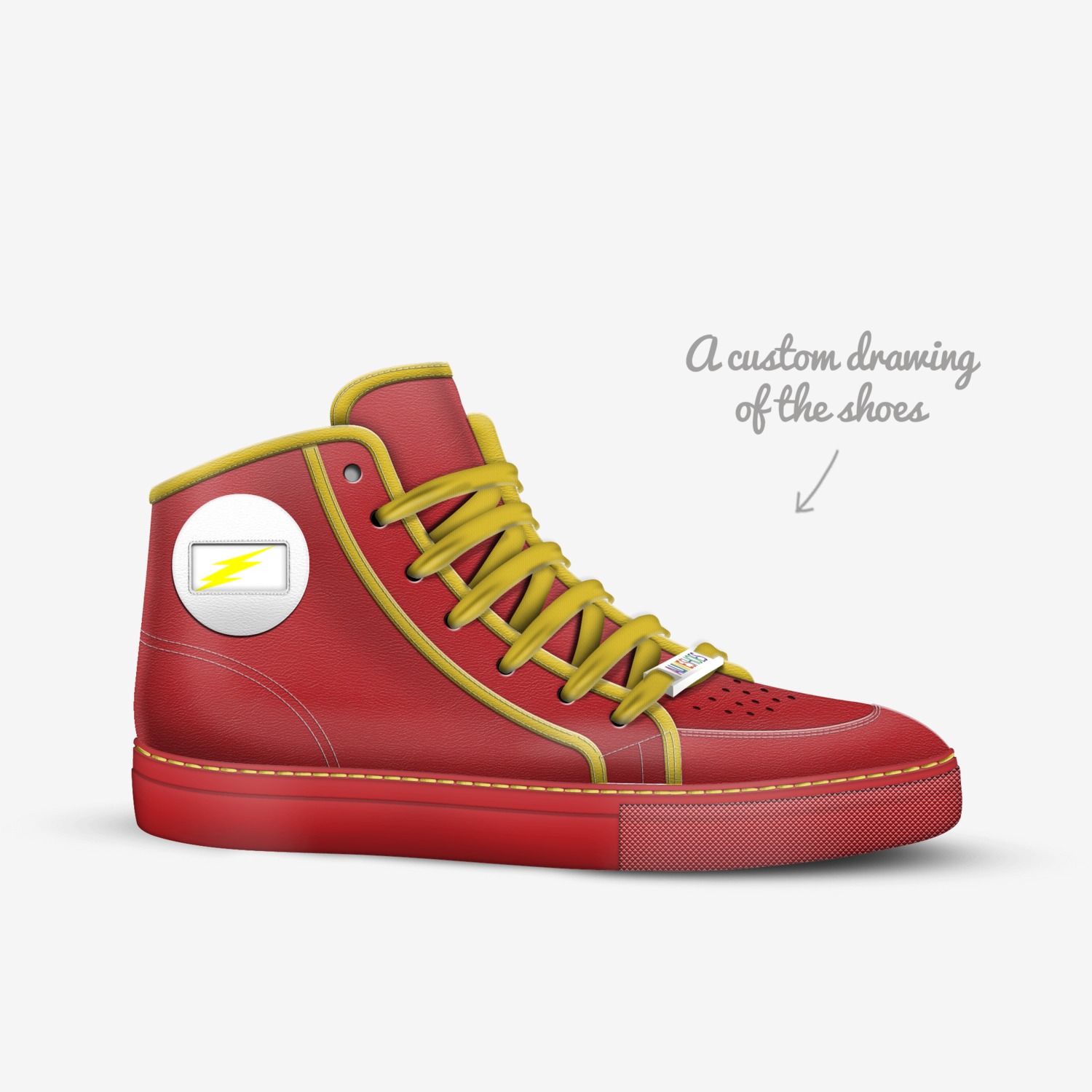 Barry Allen custom made in Italy shoes by Zachary Spriggs | Sketch view