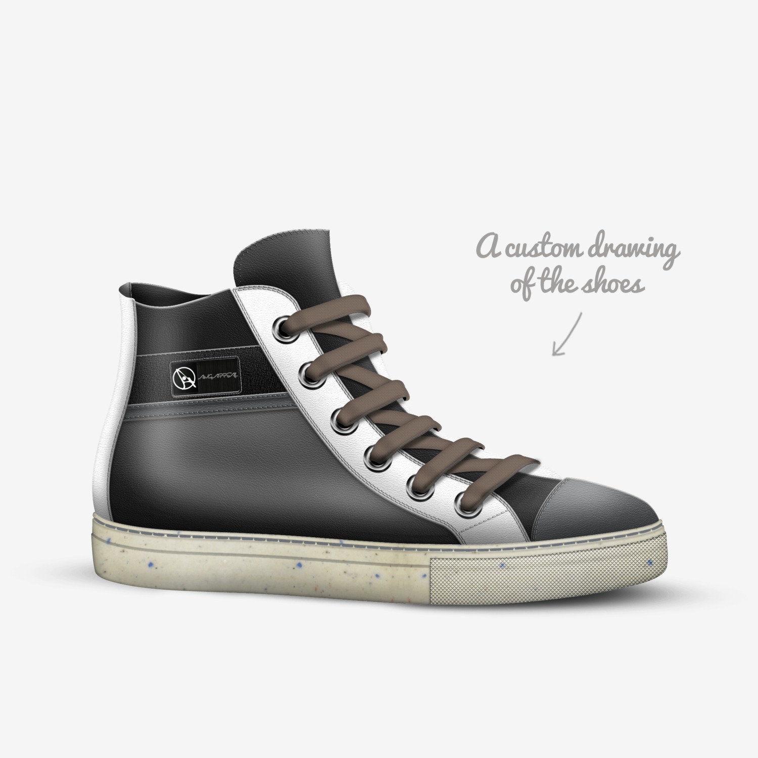 Oreos custom made in Italy shoes by Darrell Dargan | Sketch view