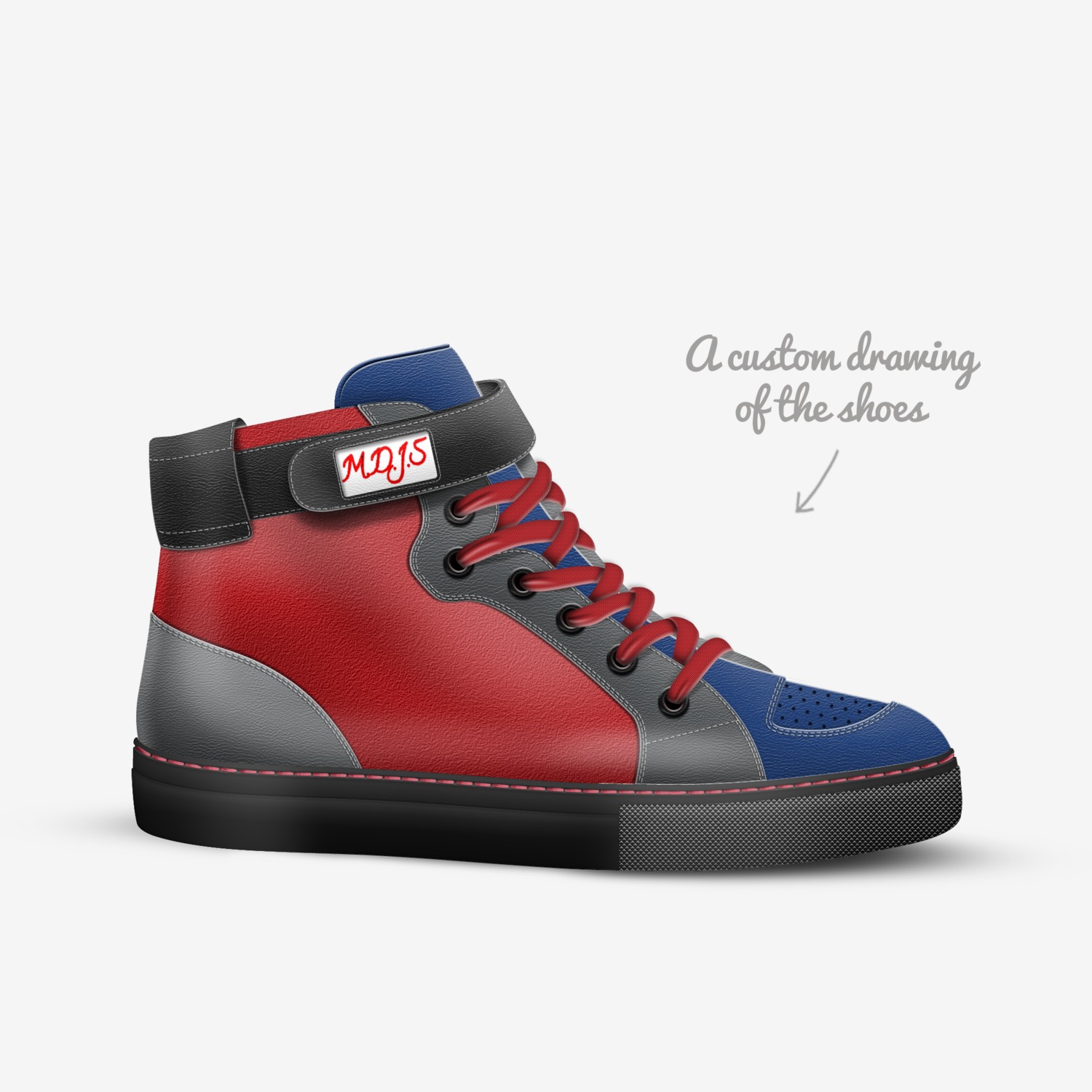 MDJS athlétics shoes custom made in Italy shoes by Cédric Laouadi | Sketch view