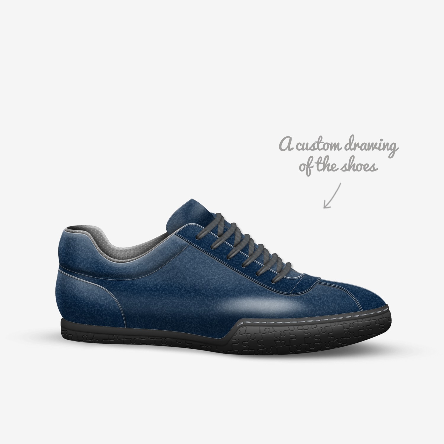 kikos custom made in Italy shoes by Akida Stallworth | Sketch view