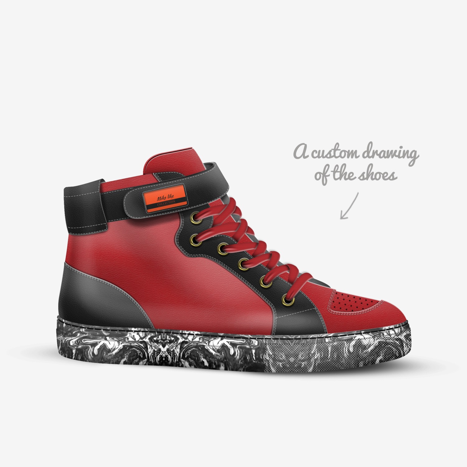 Mike like custom made in Italy shoes by Kaiden | Sketch view