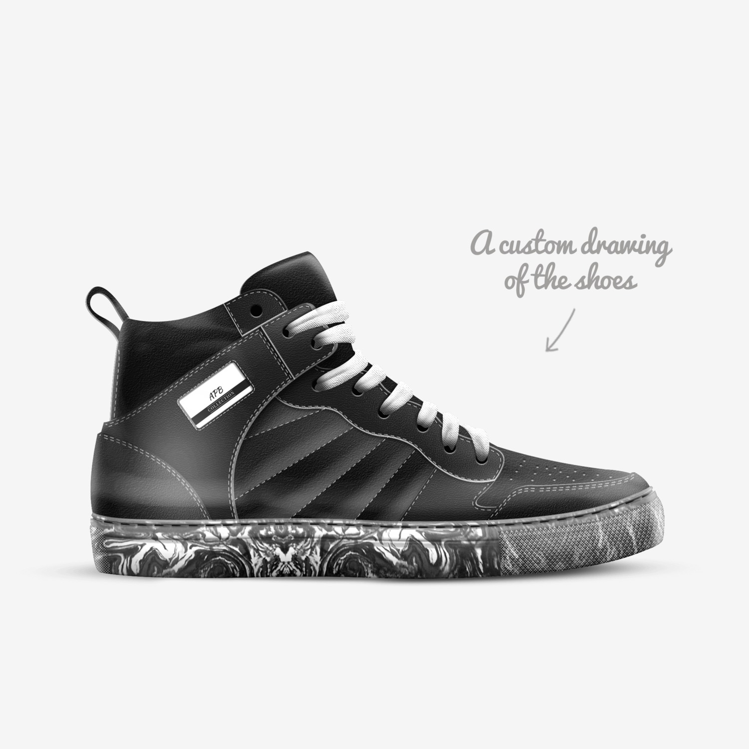APB custom made in Italy shoes by Shooter Jhon | Sketch view