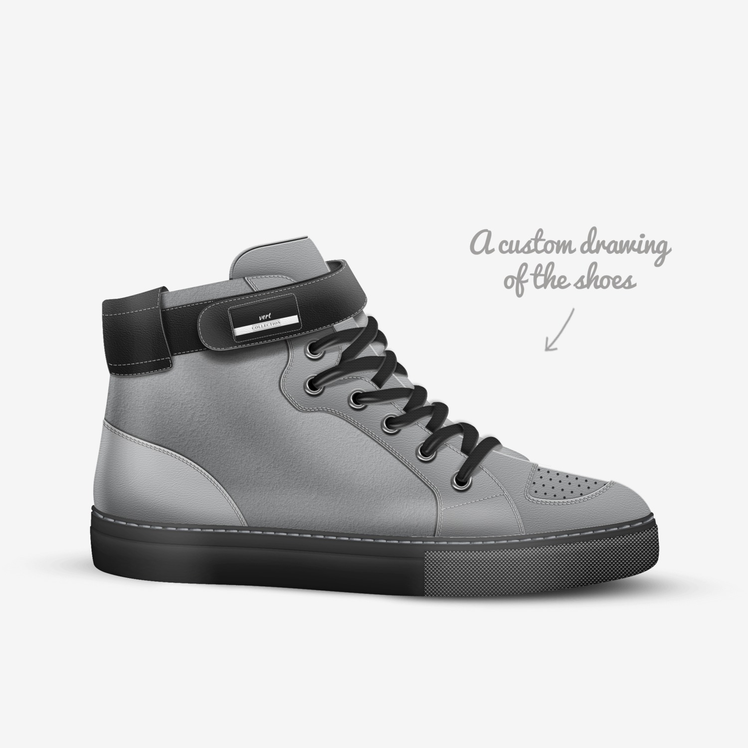 vert custom made in Italy shoes by Richard Guerrero | Sketch view