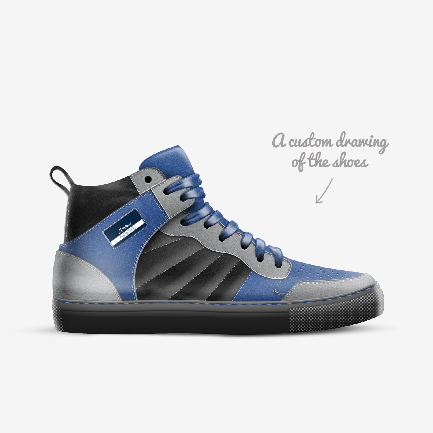 JUnique custom made in Italy shoes by Jermaine Gibbs | Sketch view