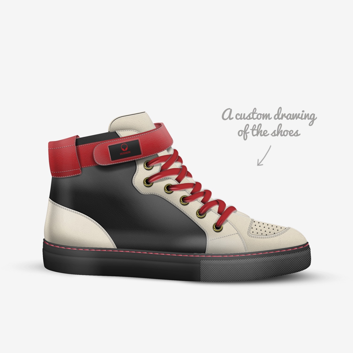 Hussein  custom made in Italy shoes by Luke King Lunde | Sketch view