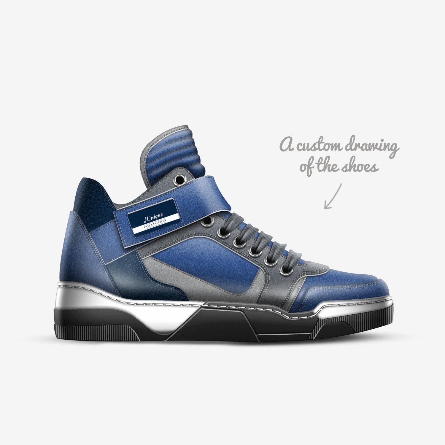 JUnique custom made in Italy shoes by Jermaine Gibbs | Sketch view