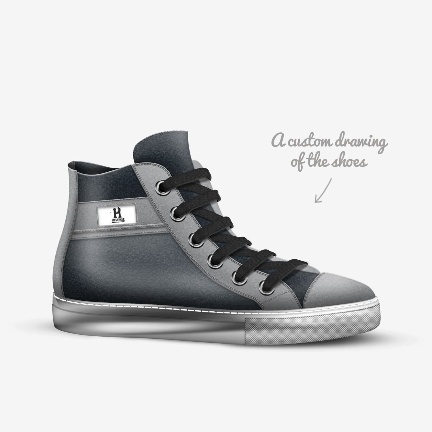 Heve custom made in Italy shoes by Deontae Bates Sr | Sketch view