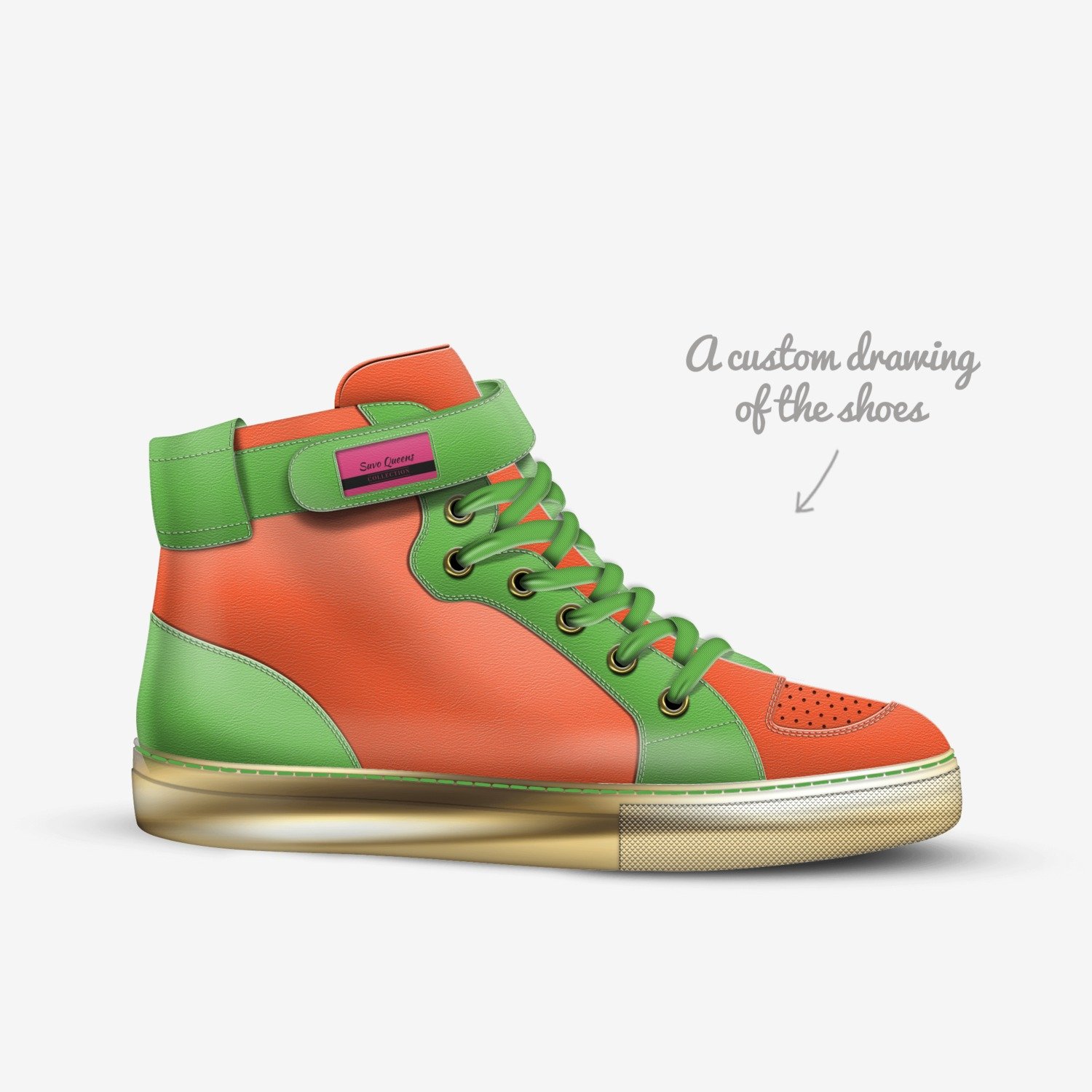 Suvo Queens custom made in Italy shoes by Wilbert White | Sketch view