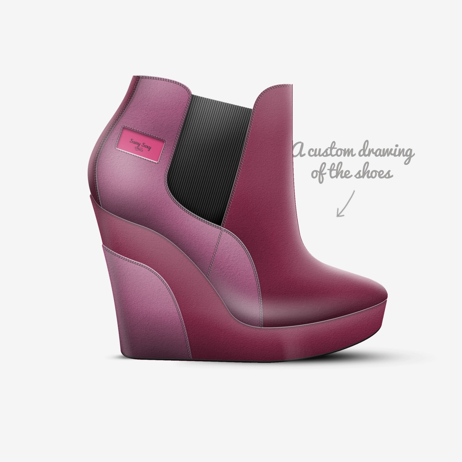 Sassy Sexy custom made in Italy shoes by Rundell Irvin | Sketch view