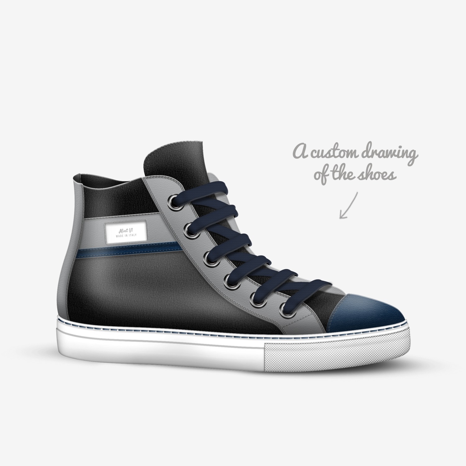 Mint V1 custom made in Italy shoes by Aiden Murray | Sketch view