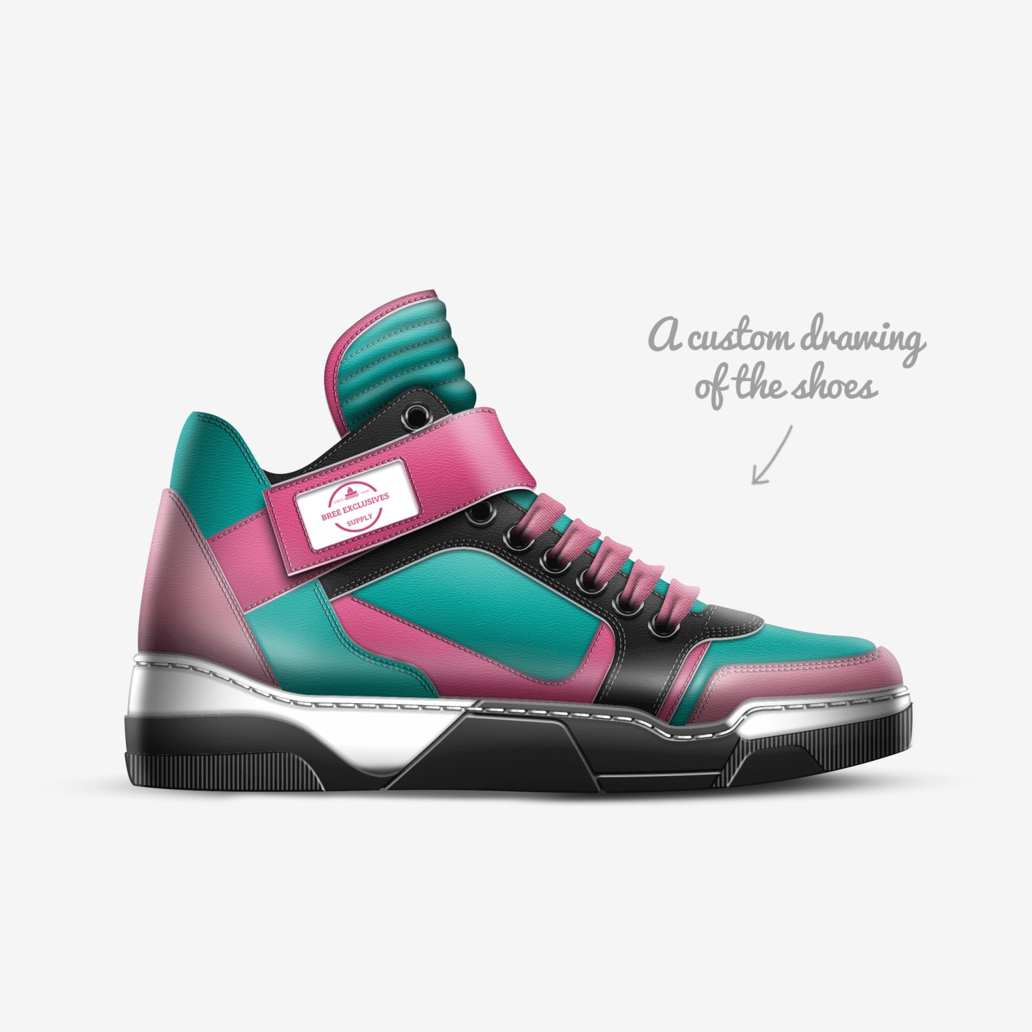 B Sneaker custom made in Italy shoes by Michael Hernandez | Sketch view
