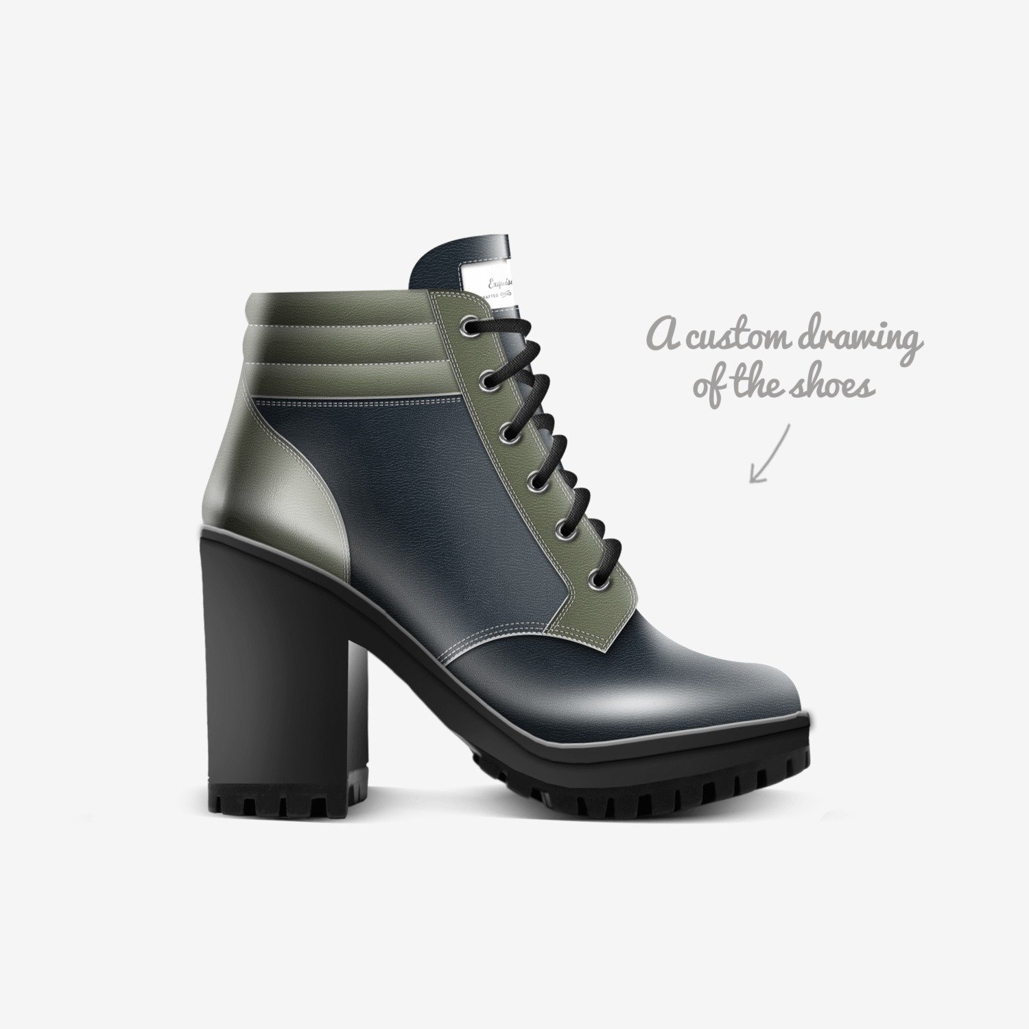 Exquisite custom made in Italy shoes by Genesis Armstead | Sketch view