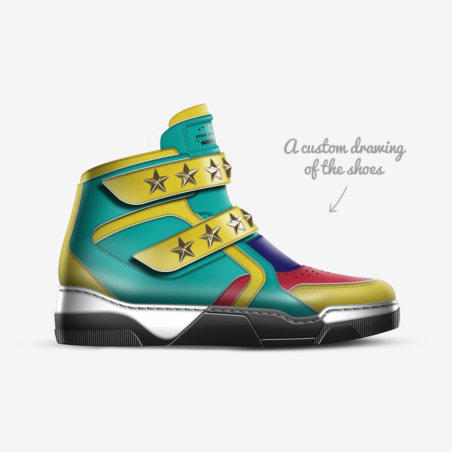 Star shoes 360 custom made in Italy shoes by Erin Schnirel | Sketch view
