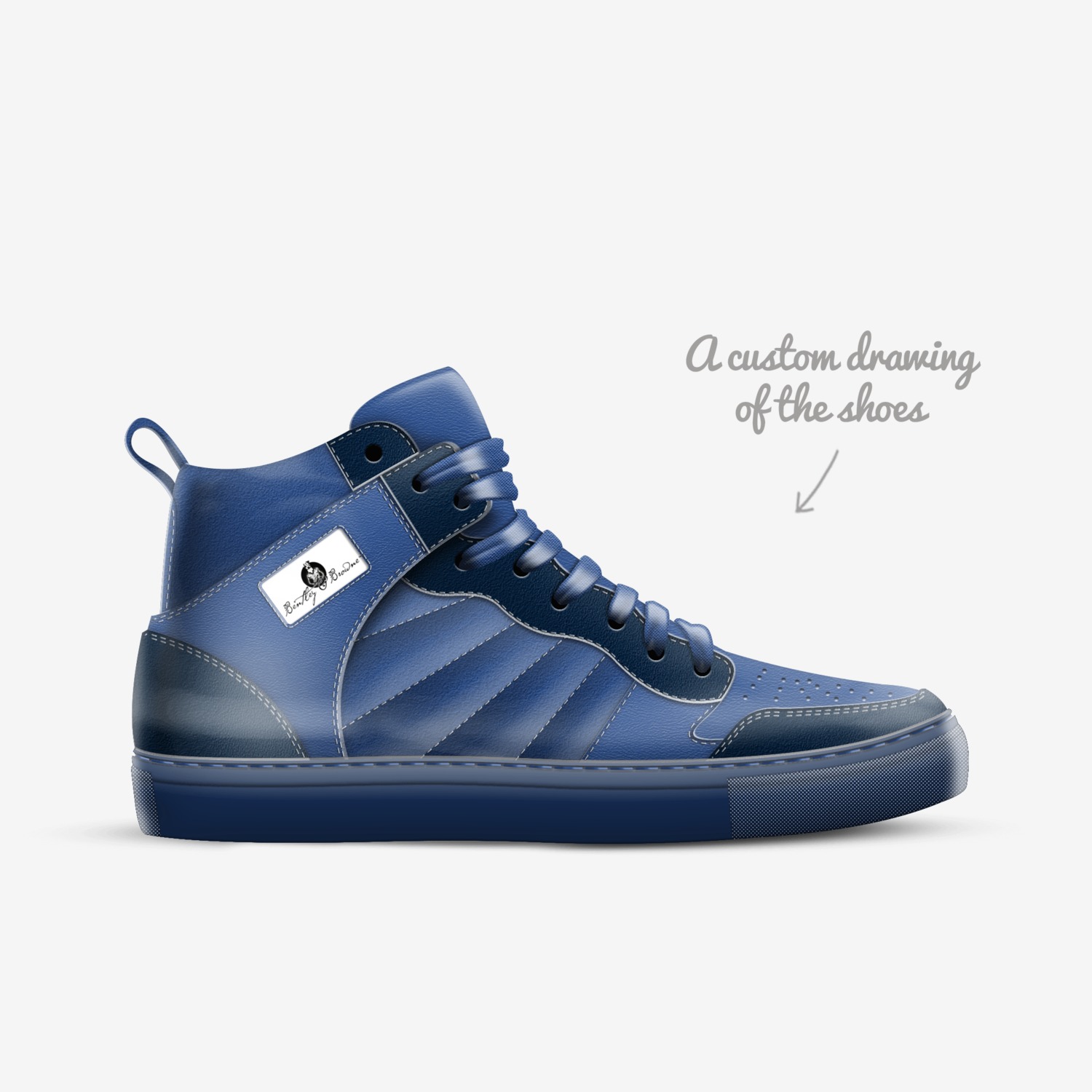 Jay Jays custom made in Italy shoes by Bentley Browne | Sketch view