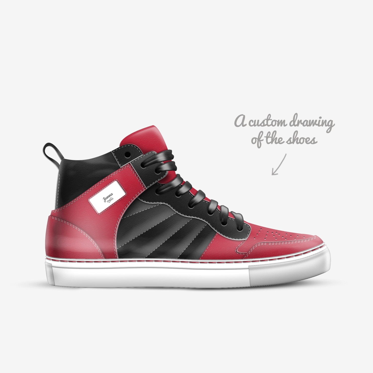 Jianna custom made in Italy shoes by Jianna Julal | Sketch view