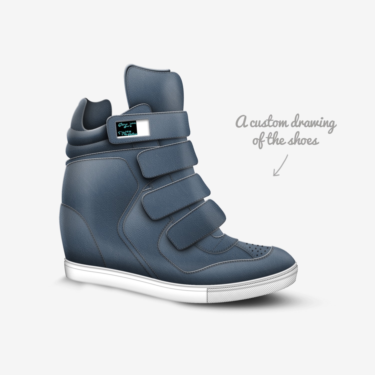 Glow in the dark  custom made in Italy shoes by Shannon Daigle | Sketch view