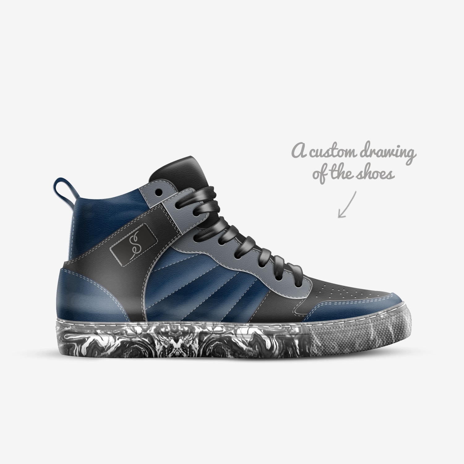 S1's custom made in Italy shoes by Brittyn | Sketch view