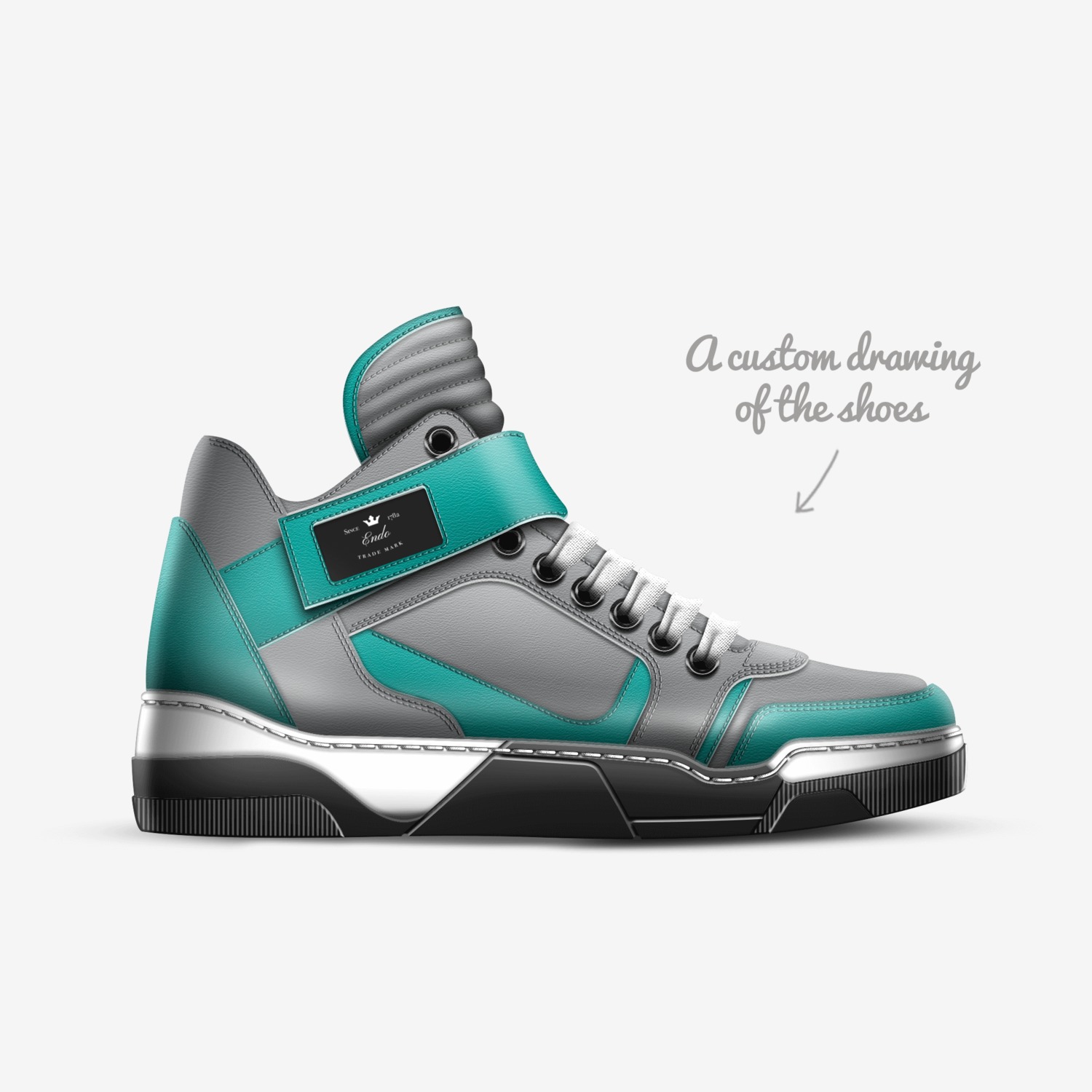 Endo custom made in Italy shoes by Cesar Bernal | Sketch view
