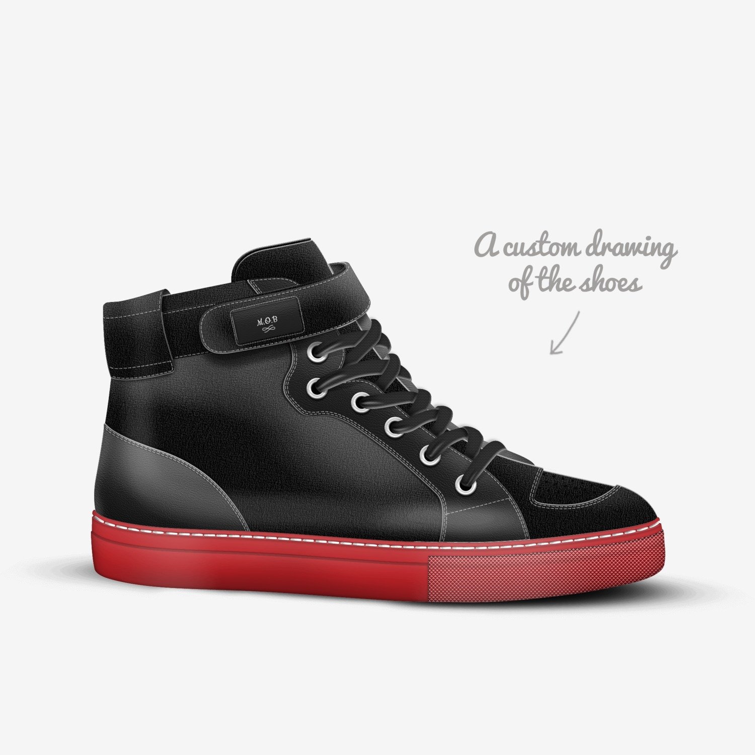 M.O.B custom made in Italy shoes by Javi | Sketch view
