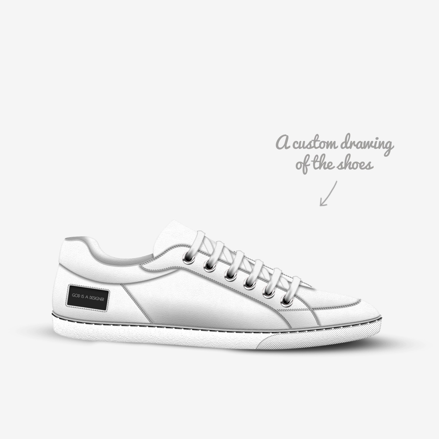 God is a designer custom made in Italy shoes by Michela Luna Parkle | Sketch view