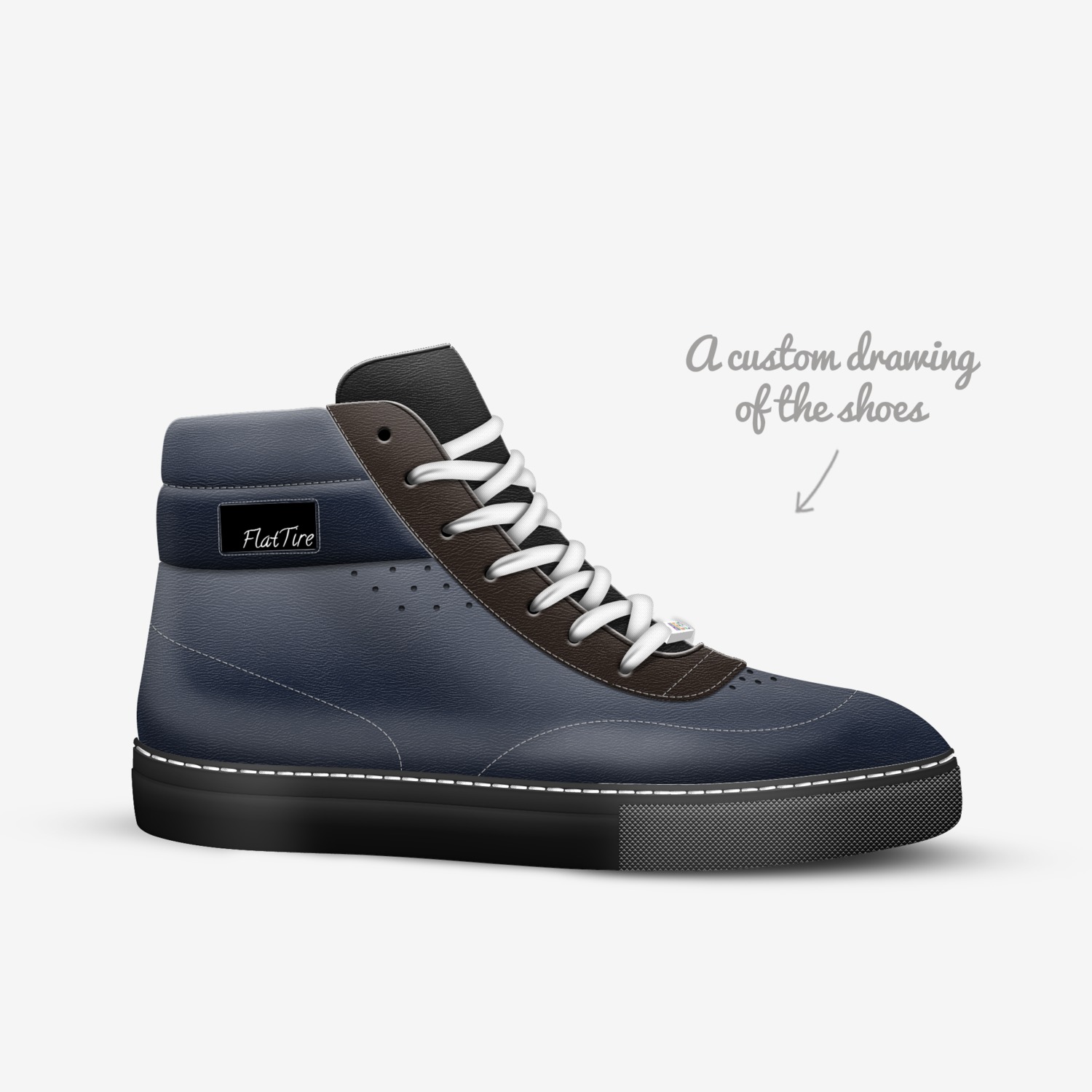 FlatTire custom made in Italy shoes by Erin Bailey | Sketch view