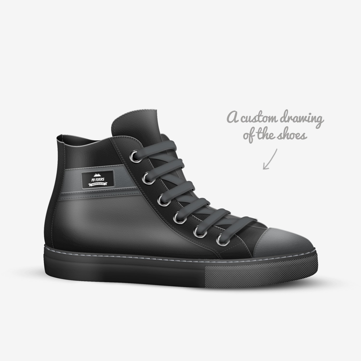 pd flyers custom made in Italy shoes by Brody Jones | Sketch view