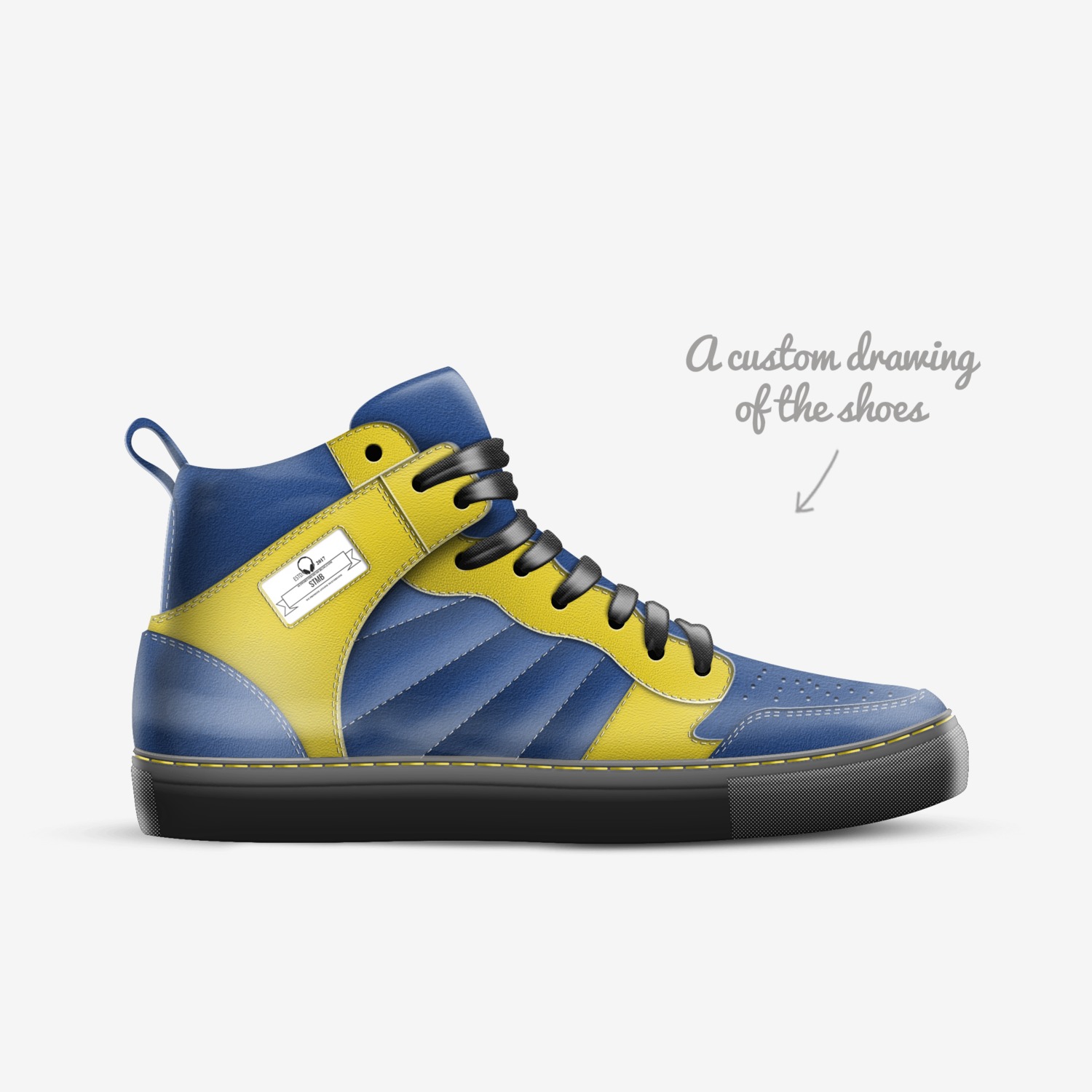 S.T.M.B. JMONEYZ custom made in Italy shoes by Devine Garrett | Sketch view