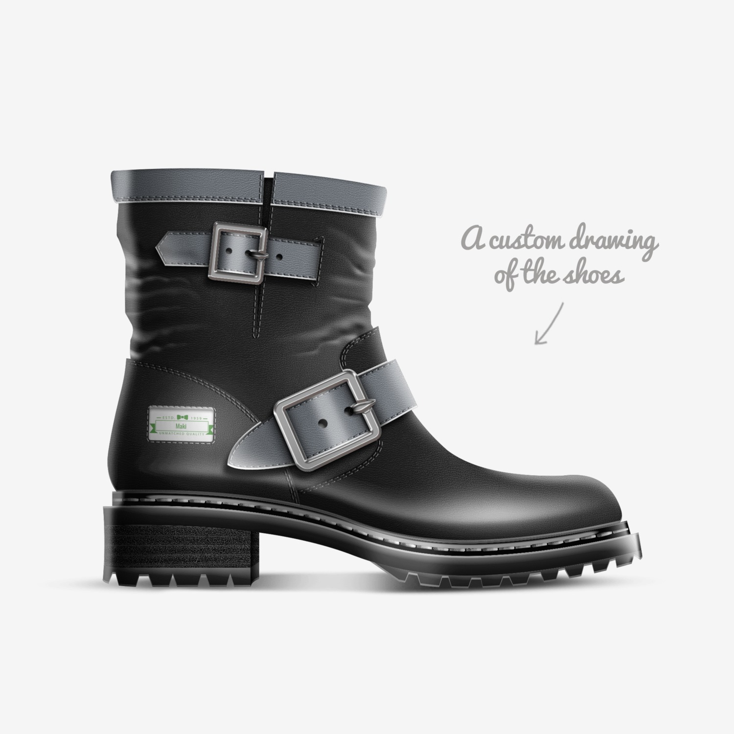 Boots  custom made in Italy shoes by Nicole Purpora | Sketch view
