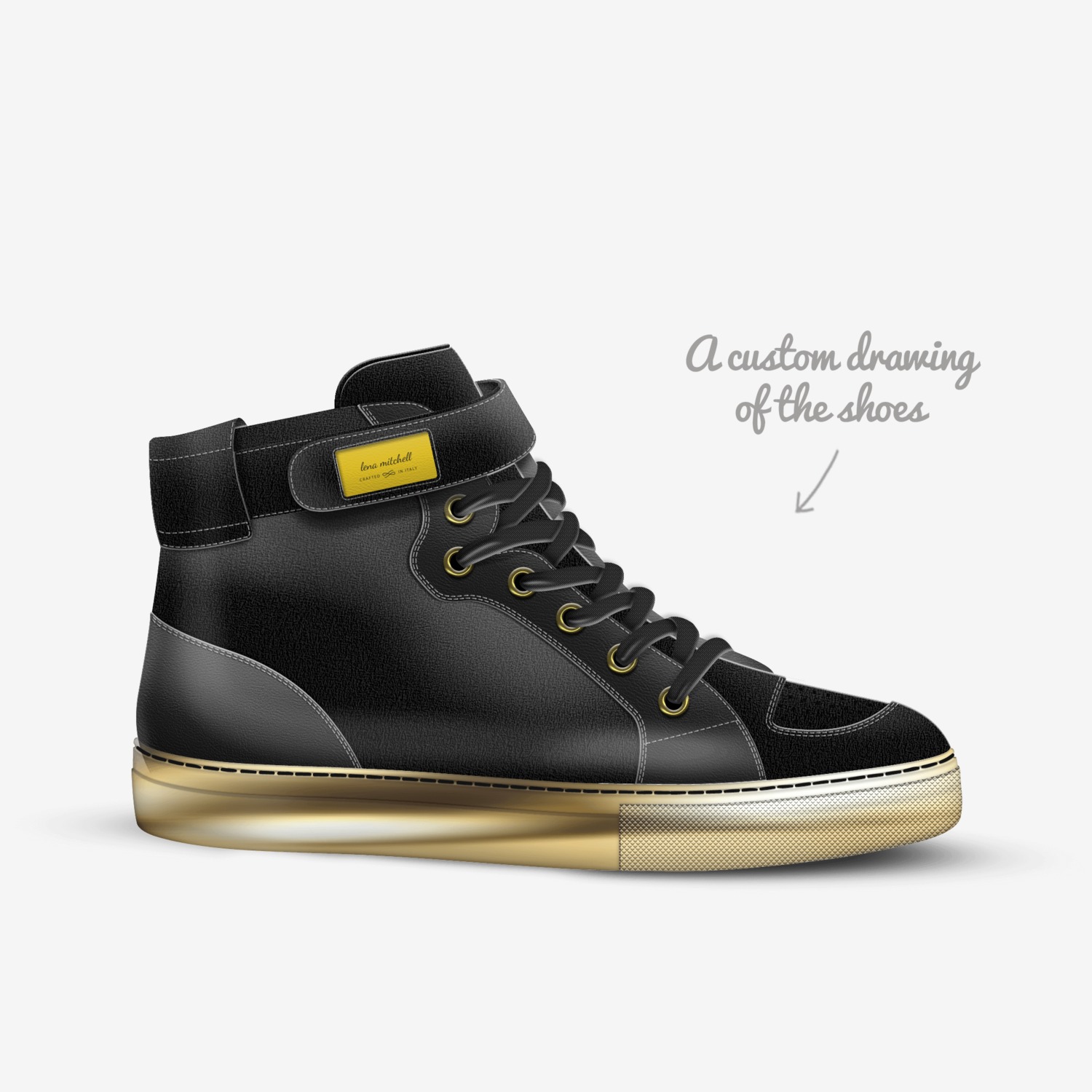 lena mitchell custom made in Italy shoes by Lee Hill | Sketch view