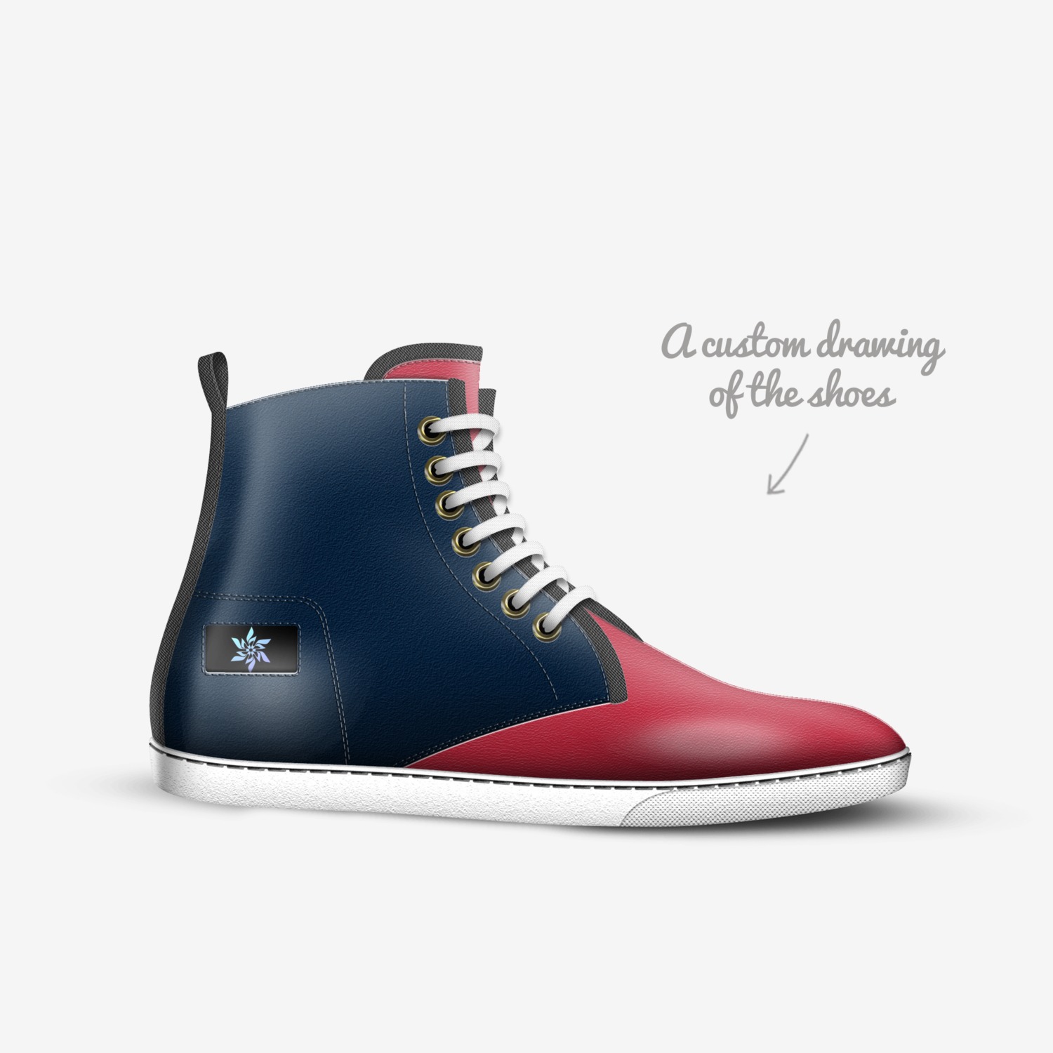 dimensions custom made in Italy shoes by Jaden Hope Miner | Sketch view